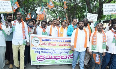 ‘ಹೊಟ್ಟೆಪಾಡಿಗಾಗಿ ಬಿಜೆಪಿ ಸೇರಿರುವ ದಲಿತರು’-ಹೇಳಿಕೆ ಸಿದ್ದರಾಮಯ್ಯ ವಿರುದ್ಧ ಬಿಜೆಪಿ ಪ್ರತಿಭಟನೆ