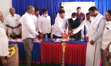 ತುರುವೇಕೆರೆ: ರಾಗಿ ಖರೀದಿ ಕೇಂದ್ರಕ್ಕೆ ಚಾಲನೆ ಲಾಕ್ಡೌನ್ ಭೀತಿ ಬೇಡ: ಶಾಸಕ ಮಸಾಲಾ ಜಯರಾಂ