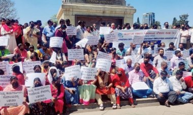 ವಿವಿಧ ಬೇಡಿಕೆಗಳ ಈಡೇರಿಕೆಗೆ ಆಗ್ರಹಿಸಿ ಸಚಿವಾಲಯ ನೌಕರರ ಮೌನ ಪ್ರತಿಭಟನೆ
